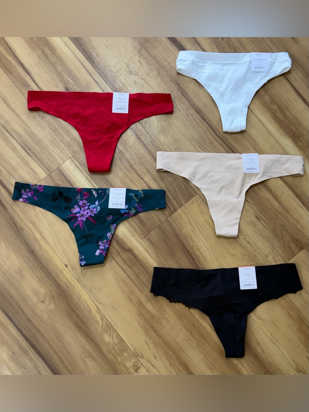 Auden Women's Thong Panty - 5 Pair - XS